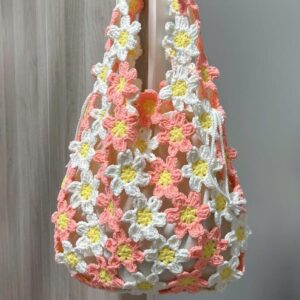 Mix Color Flower Bag Crochet Pattern