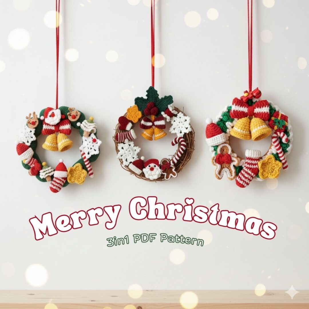 3In1 Christmas Wreath Crochet Pattern