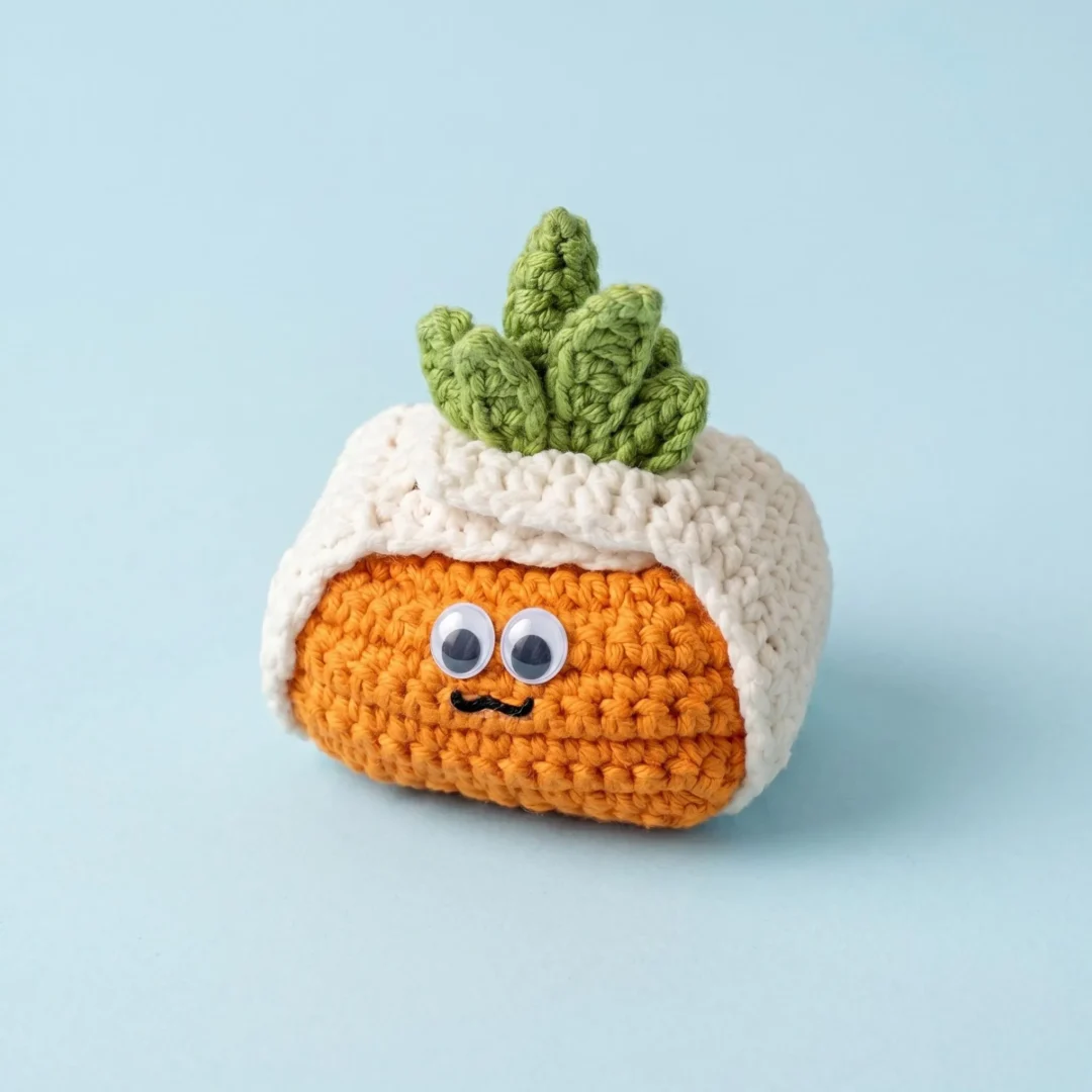 carrot airpods case crochet pattern